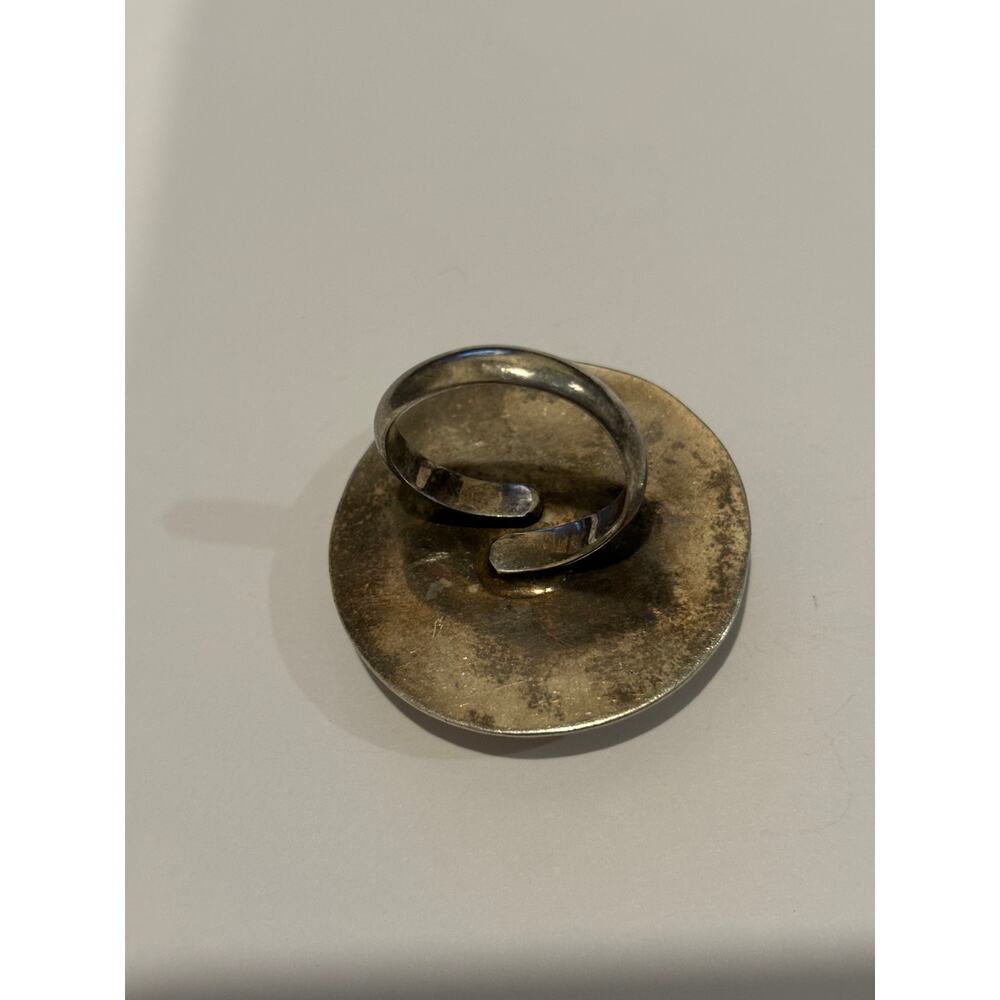 Sterling Silver Statement Ring Huge, Adjustable S… - image 5